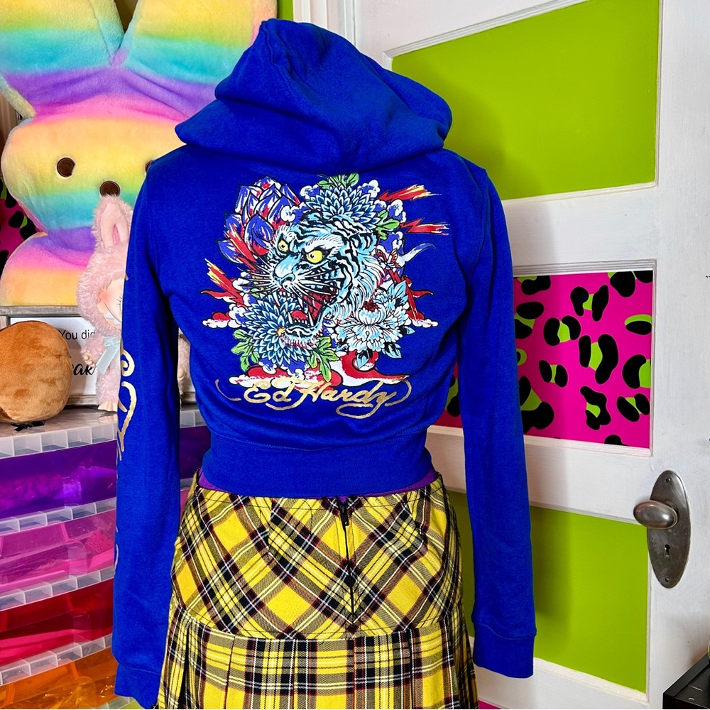 Ed Hardy Royal Blue Dragon Hoodie